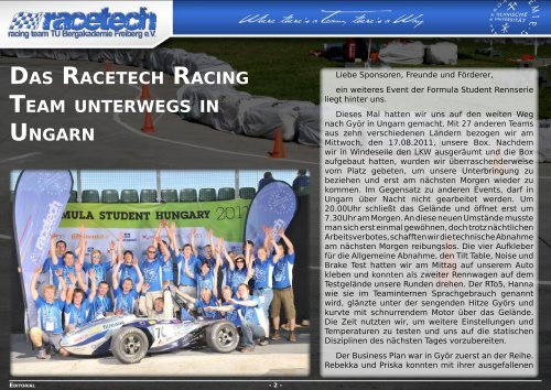 SONDER NEWSLETTER - racetech