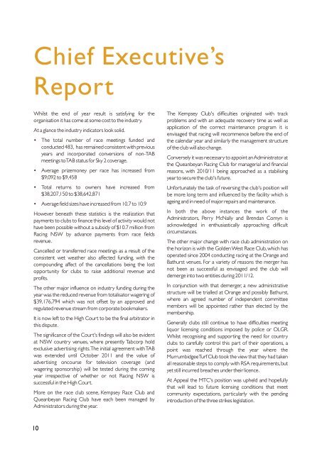 2011 REPORT ANNUAL - Racing NSW