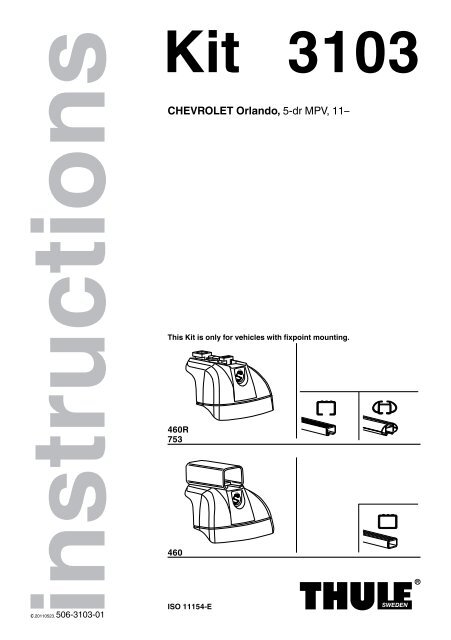Thule Podium Fit Kit 3103 Rack Attack