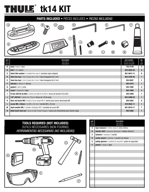 Thule tracker kit sale
