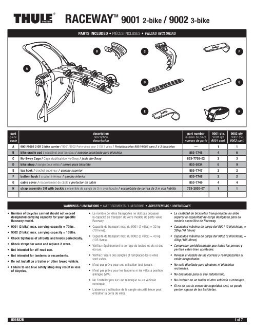 Thule 9001 Raceway 2 Bike - Rack Attack