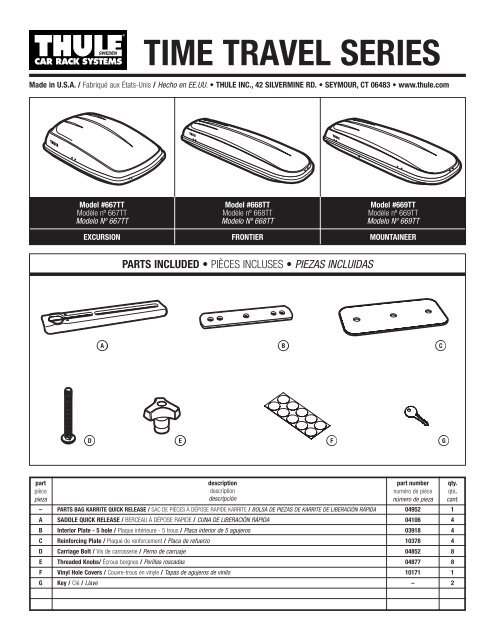 thule 668tt Frontier / 669tt Mountaineer / 667tt ... - Rack Attack