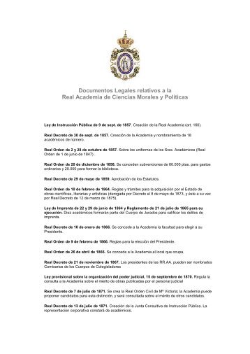 Legislación (Texto completo en PDF) - Real Academia de Ciencias ...