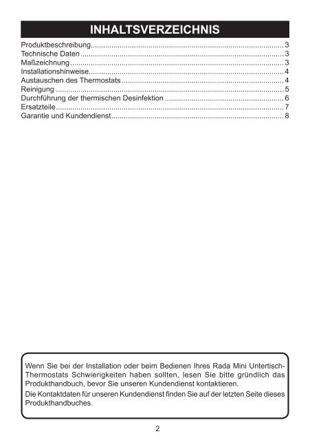 Handbuch (PDF) - Rada Armaturen GmbH