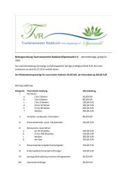 Beitragsordnung Tourismusverein Raddusch/Spreewald e.V. ...