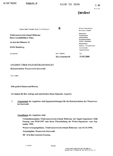 Niederschrift der TZV-Versammlung vom 28.09.2000