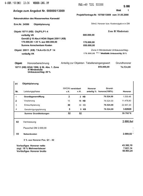 Niederschrift der TZV-Versammlung vom 28.09.2000