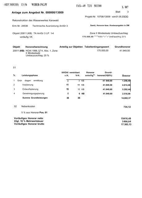 Niederschrift der TZV-Versammlung vom 28.09.2000