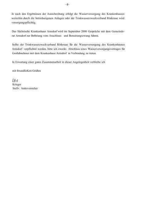 Niederschrift der TZV-Versammlung vom 28.09.2000