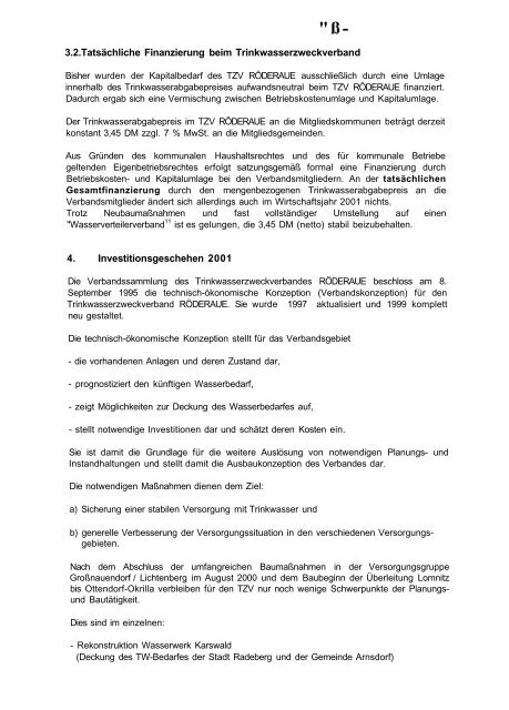 Niederschrift der TZV-Versammlung vom 28.09.2000