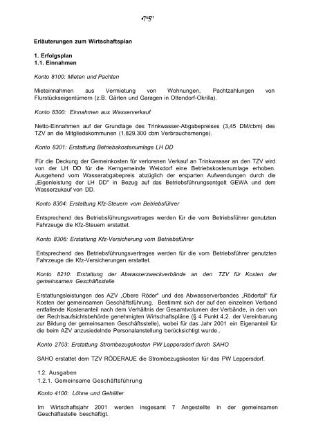 Niederschrift der TZV-Versammlung vom 28.09.2000