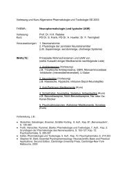 Vorlesung und Kurs Allgemeine Pharmakologie und Toxikologie SS ...