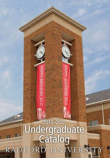 Radford University Undergraduate Catalog, 2010-2011