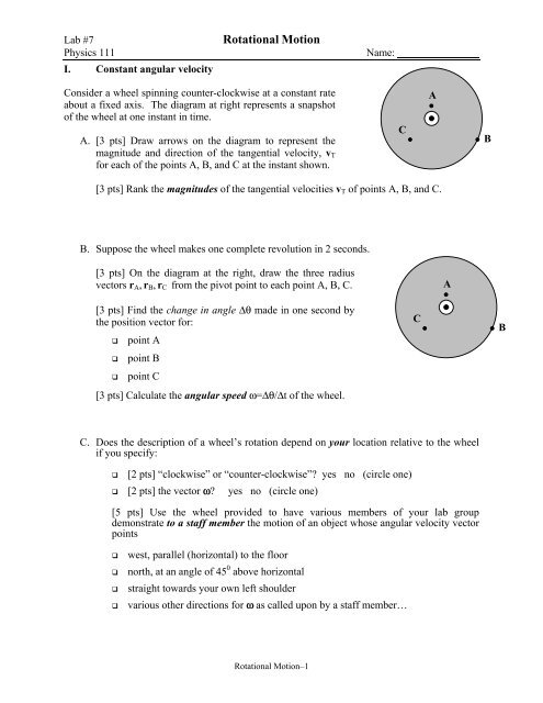 Lab 7 Mar 19 A Rotational Motion