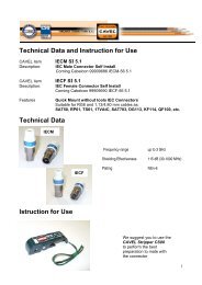 Technical Data and Instruction for Use Technical Data Istruction for ...