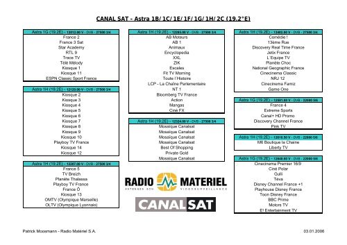 Canal Satellite - Radio MatÃ©riel