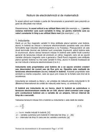 Notiuni de electrotehnicÄ si de matematicÄ - Radioamator.ro