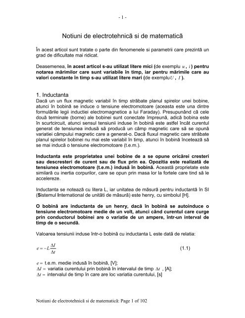 Notiuni de electrotehnicÄƒ si de matematicÄƒ - Radioamator.ro