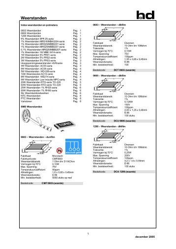 Weerstanden - HOD Electronics