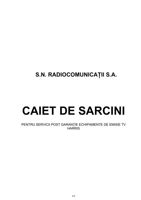 CAIET SARCINI reparatii Harris Tv se.pdf - Radiocom