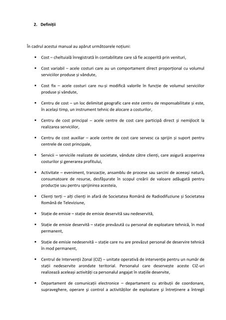 Model calculatie costuri - Radiocom