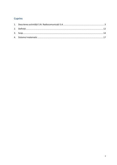 Model calculatie costuri - Radiocom