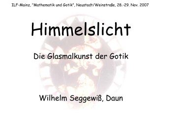 Die Glasmalkunst der Gotik Wilhelm Seggewiß, Daun