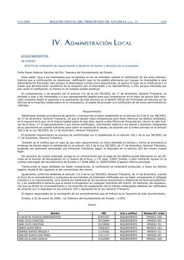 IV. Administración Local -  Gobierno del principado de Asturias