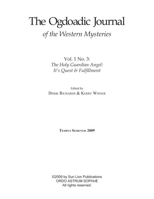 The Ogdoadic Journal: vol. 1, no. 3 - House of the Winged Serpent