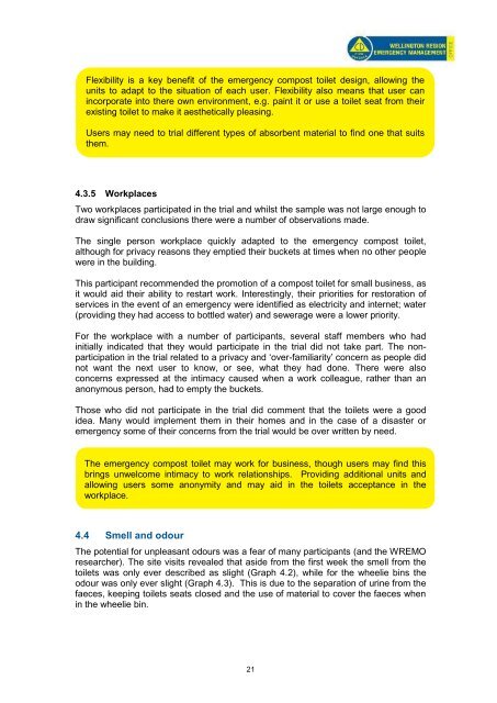 Compost Toilet Trial Report - Ministry of Civil Defence and ...