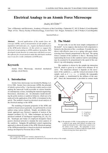 Electrical Analogy to an Atomic Force Microscope - Radioengineering