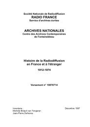 sommaire du Versement Archives nationales n ... - Radio France