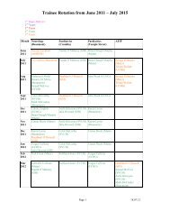 Trainee rotation 2011-2015