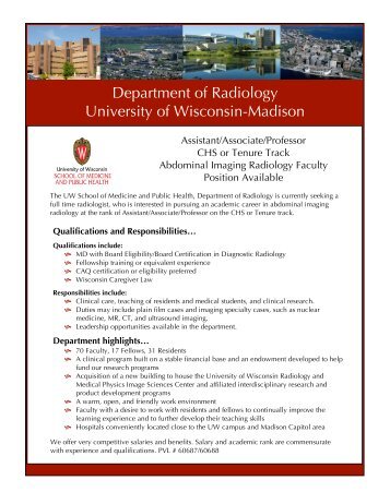 Department of Radiology University of Wisconsin-Madison