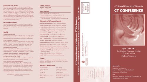 Guest faculty - Department of Radiology - University of Wisconsin ...