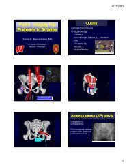 Imaging Hip Problems in Athletes - University of Wisconsin-Madison