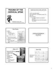 TRAUMA OF THE CERVICAL SPINE - Department of Radiology