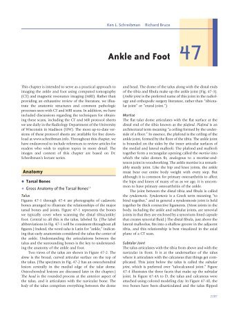 Ankle and Foot 47 - Department of Radiology - University of ...