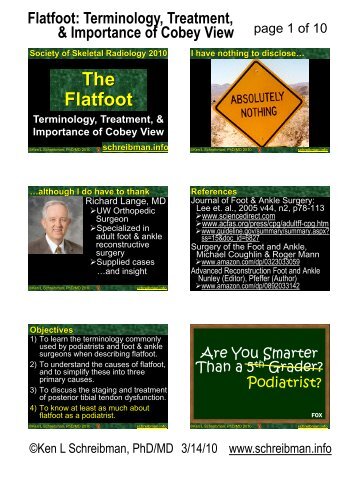 Adult Acquired Flatfoot Deformity - Department of Radiology