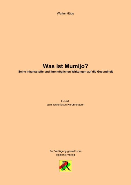 (KC9) Was ist Mumijo? - Radionik Verlag