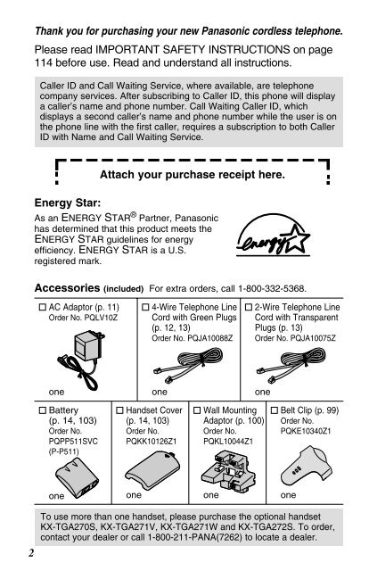 Panasonic 2-Line 2.4GHz MultiTalk Expandable - Radio Shack