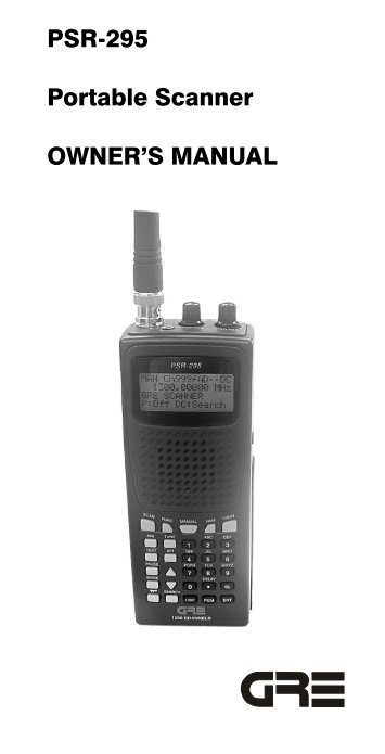 Psr-295 portable scanner owner's manual - radiopics