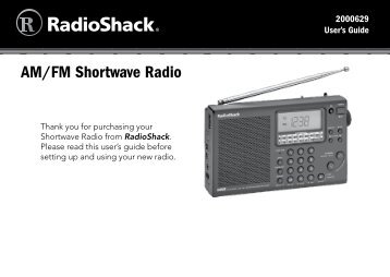 RadioShack AM/FM Shortwave Radio (User's guide)