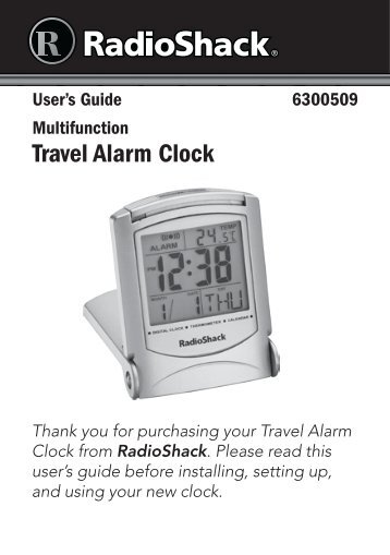 RadioShack Multifunction Travel Alarm Clock (User's guide)