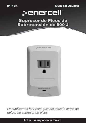 Enercell 1-Outlet Wall Surge Protector (GuÃ­a Del ... - Radio Shack