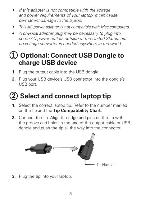 Power Adapter Chart