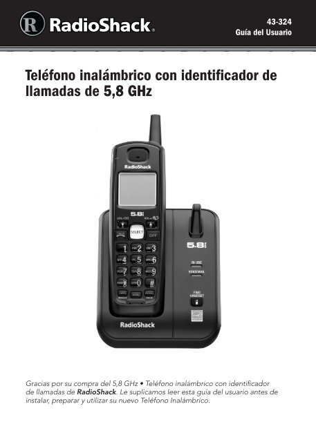 TelÃ©fono inalÃ¡mbrico con identificador de llamadas ... - Radio Shack