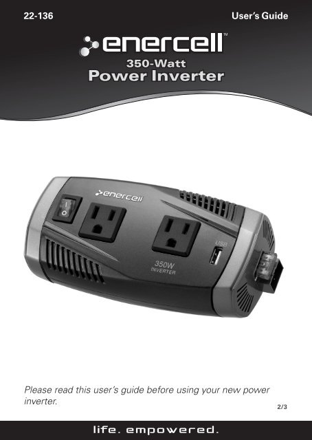 350W High Power Inverter (User's Guide) - Radio Shack