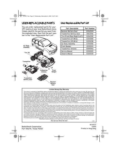 Owner's Manual - Radio Shack