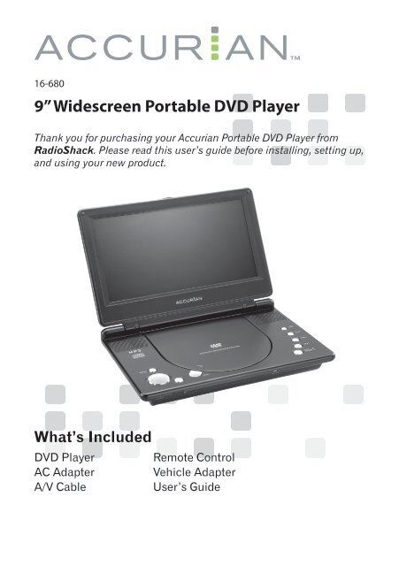 9â Widescreen Portable DVD Player - Radio Shack